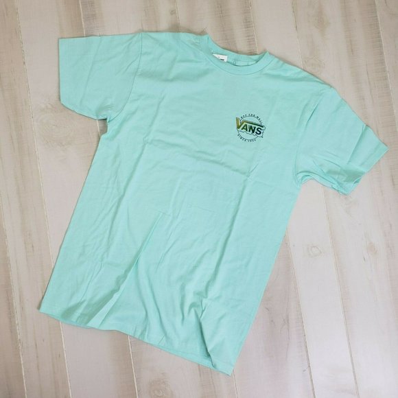 Vans Men's Shirt Large Overly Logo Tee Short Sleeve NWT T-Shirt Seafoam L - Picture 4 of 5